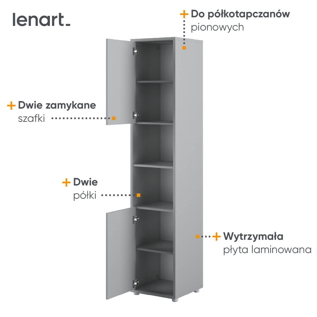 Lenart CONCEPT PRO CP-08 Skapis 2D szary — 2 attēls