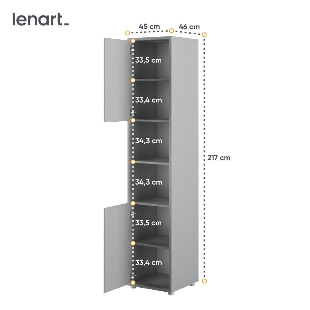 Lenart CONCEPT PRO CP-08 Skapis 2D szary — 3 attēls