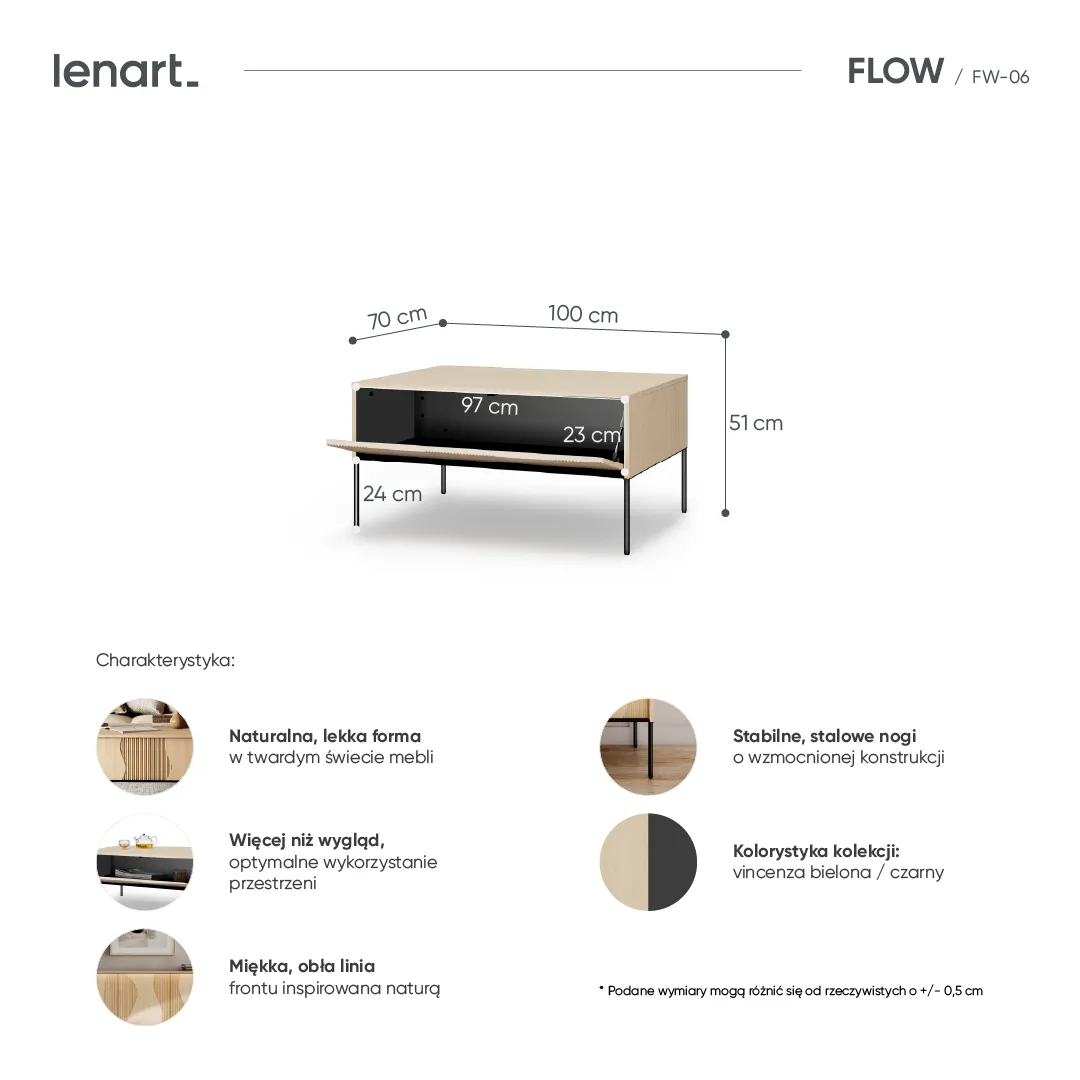 Žurnālgaldiņš FLOW FW 06 Lenart — 7 attēls