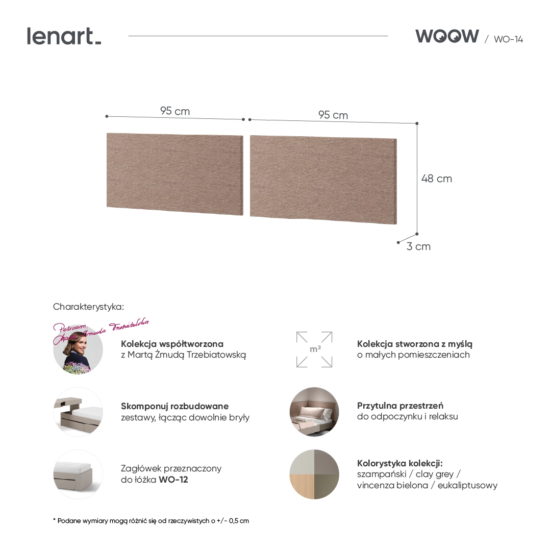 Paneļa tapicerowany WOOW WO-14 (2 szt.) Lenart — 6 attēls