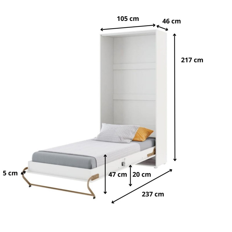 Lenart CONCEPT PRO CP-03 90×200 bialy polysk — 11 attēls