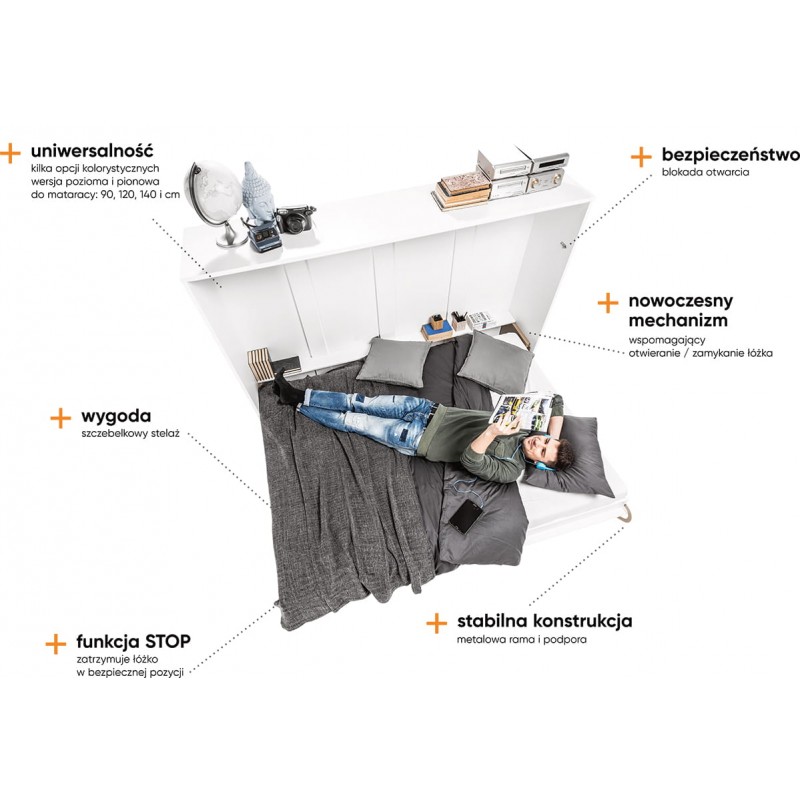 Lenart CONCEPT PRO CP-04 140×200 bialy polysk — 11 attēls