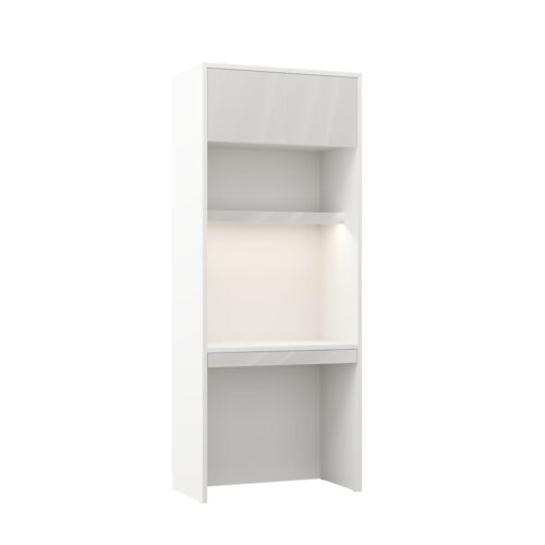 Grāmatu skapis GS-RB Bialy Polysk GENIUS New Elegance