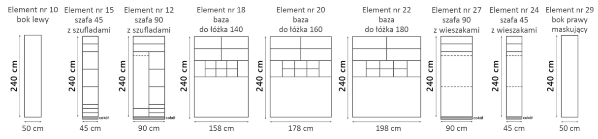 Stūra skapis SLEEP VARIA 97,4 x 97,4 cm Ar plauktu un pakaramajiem - Eļļots Ozols / Grafīts — 13 attēls